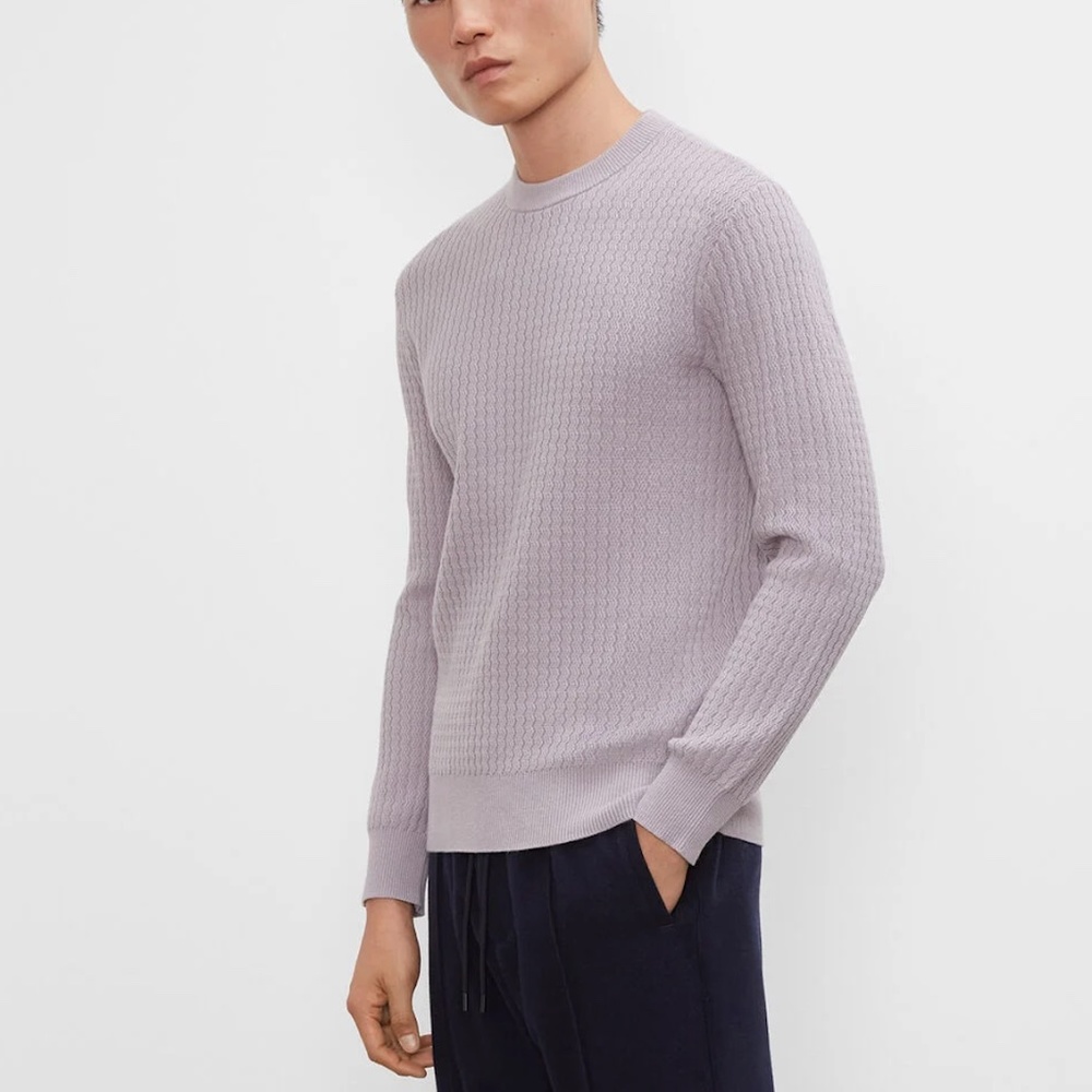 Racked Rib Crewneck Sweater - Brand New - NEVER WORN - Light Purple